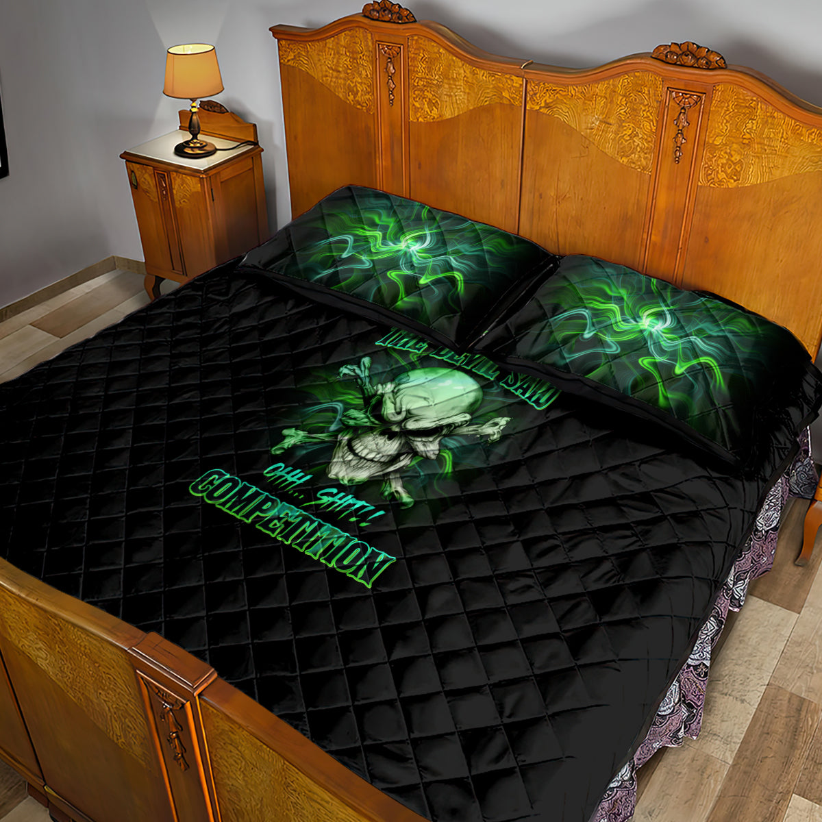 When I Was Born Mad Skull Quilt Bed Set - Wonder Print Shop
