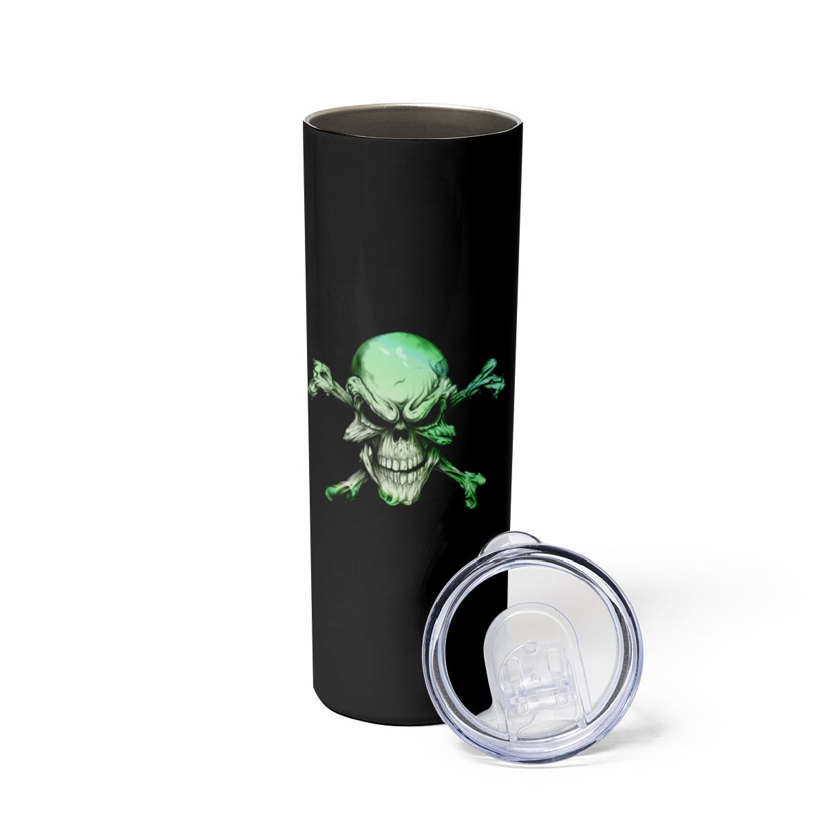 When I Was Born Mad Skull Skinny Tumbler - Wonder Print Shop