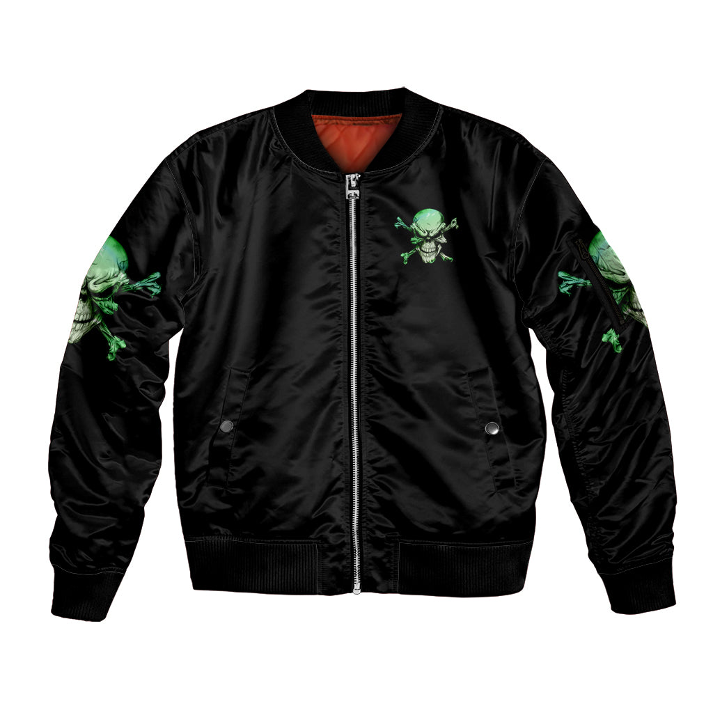 When I Was Born Mad Skull Sleeve Zip Bomber Jacket - Wonder Print Shop