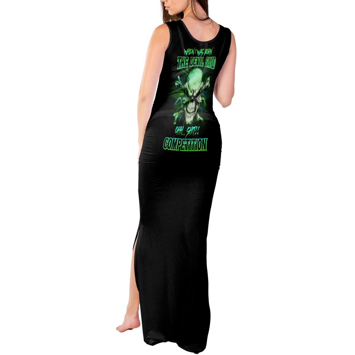When I Was Born Mad Skull Tank Maxi Dress - Wonder Print Shop