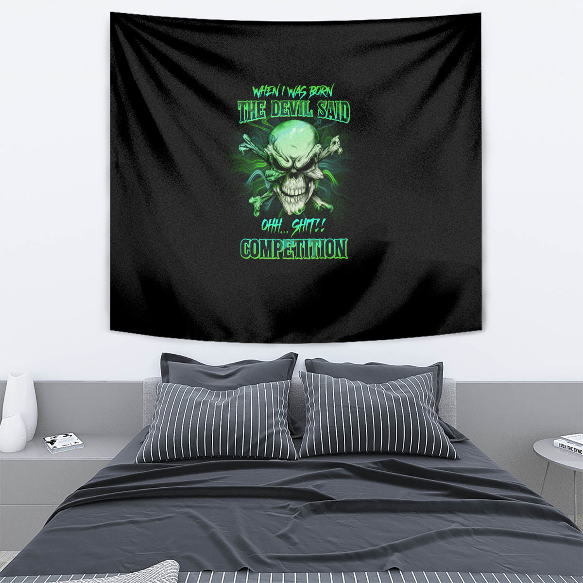 When I Was Born Mad Skull Tapestry - Wonder Print Shop