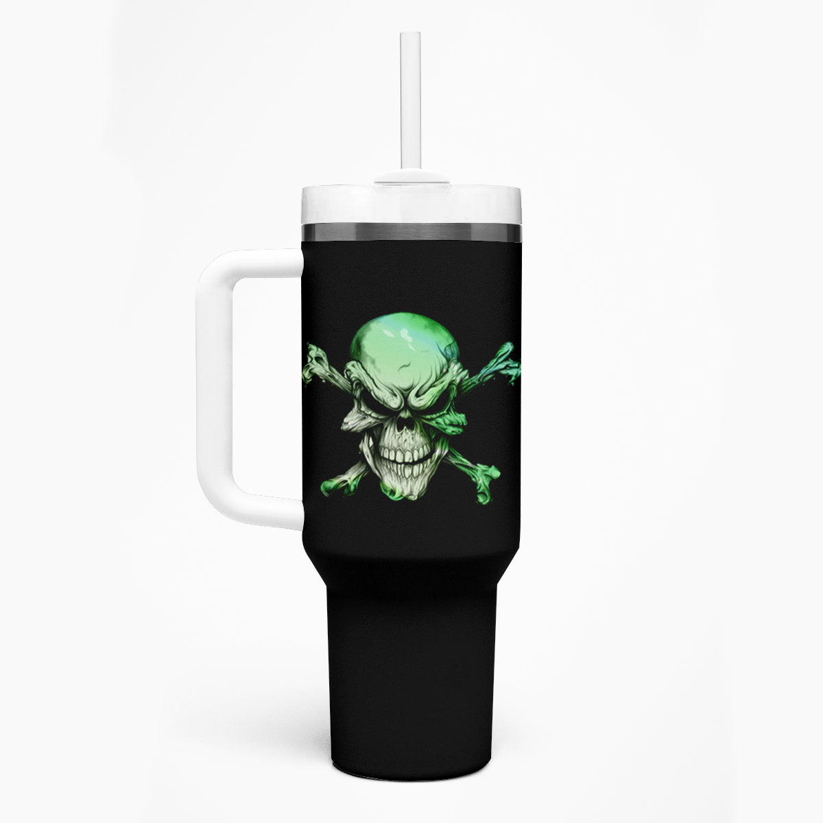 When I Was Born Mad Skull Tumbler With Handle - Wonder Print Shop