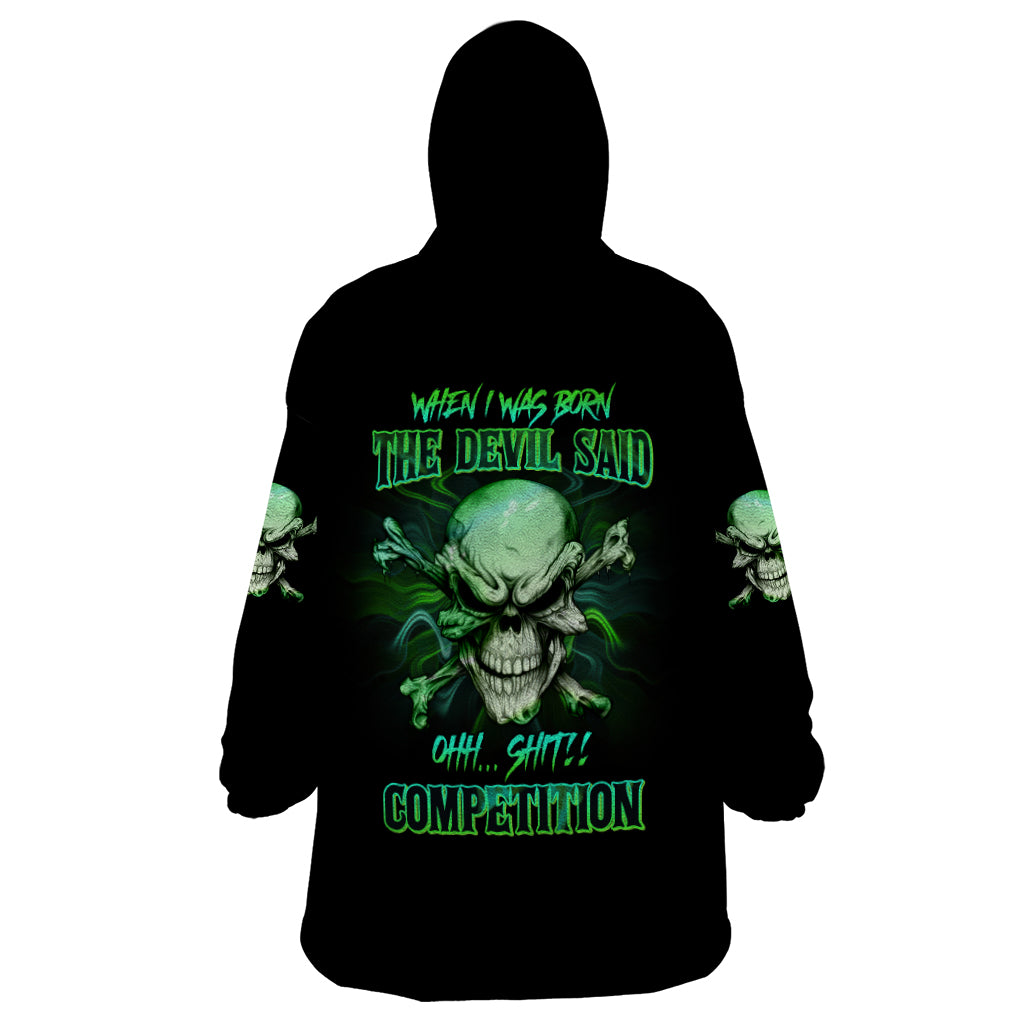 When I Was Born Mad Skull Wearable Blanket Hoodie - Wonder Print Shop