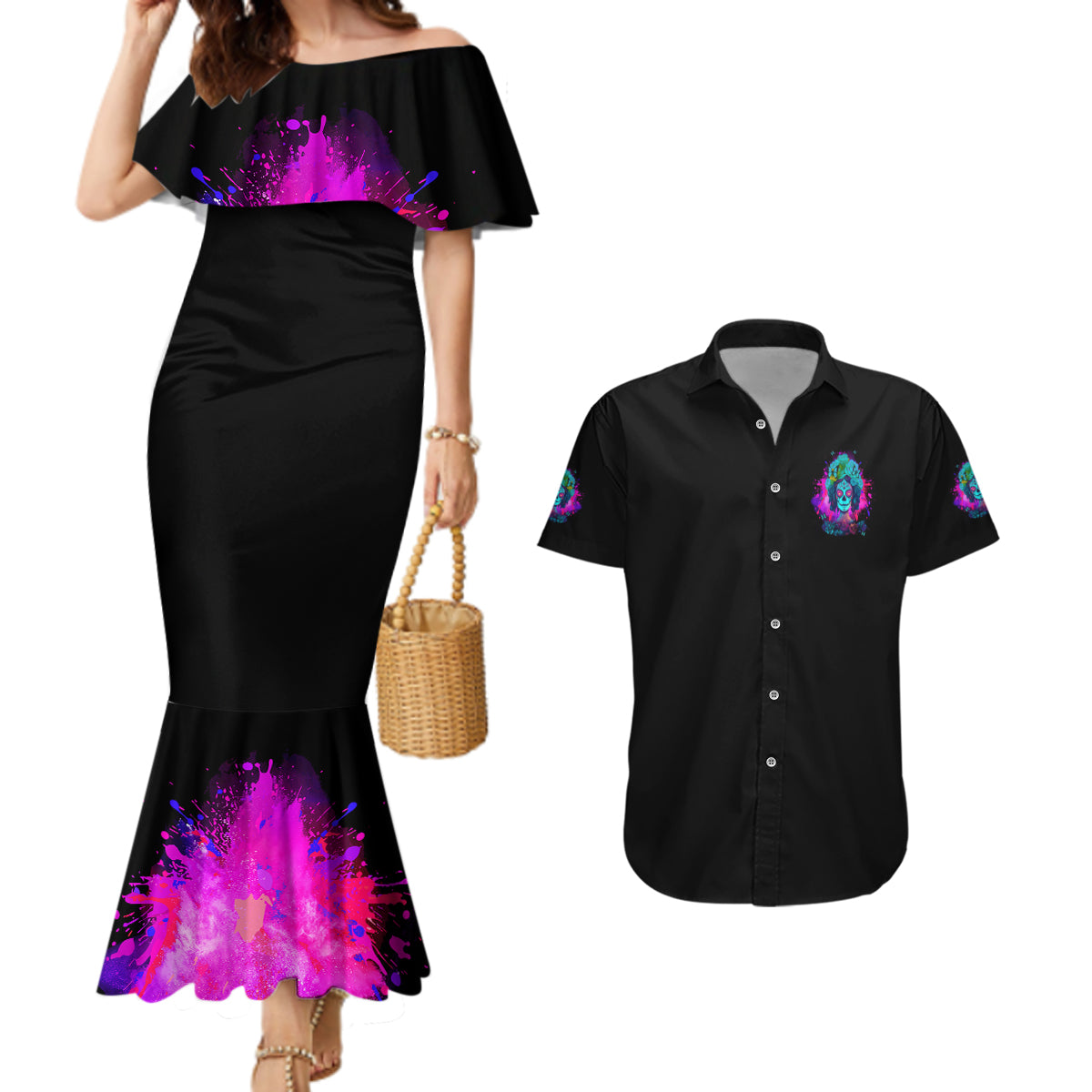 This Is My Life Not Yours Couples Matching Mermaid Dress and Hawaiian Shirt - Wonder Print Shop