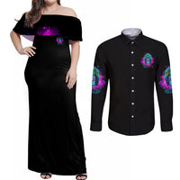 This Is My Life Not Yours Couples Matching Off Shoulder Maxi Dress and Long Sleeve Button Shirt - Wonder Print Shop