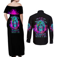This Is My Life Not Yours Couples Matching Off Shoulder Maxi Dress and Long Sleeve Button Shirt - Wonder Print Shop