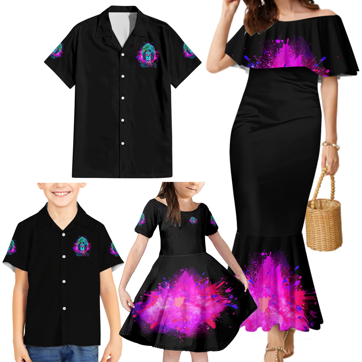 This Is My Life Not Yours Family Matching Mermaid Dress and Hawaiian Shirt - Wonder Print Shop