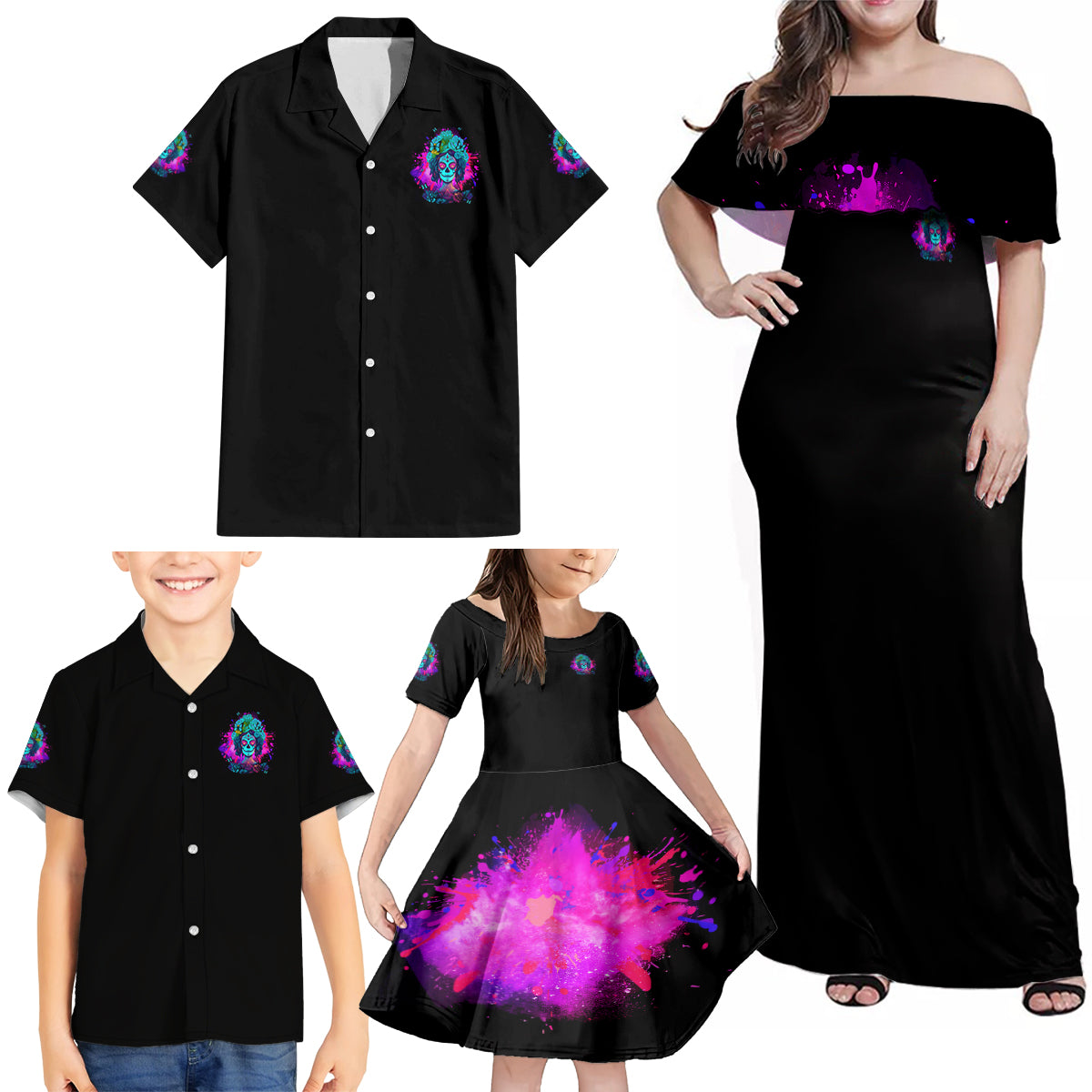 This Is My Life Not Yours Family Matching Off Shoulder Maxi Dress and Hawaiian Shirt - Wonder Print Shop