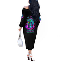 This Is My Life Not Yours Off The Shoulder Long Sleeve Dress - Wonder Print Shop