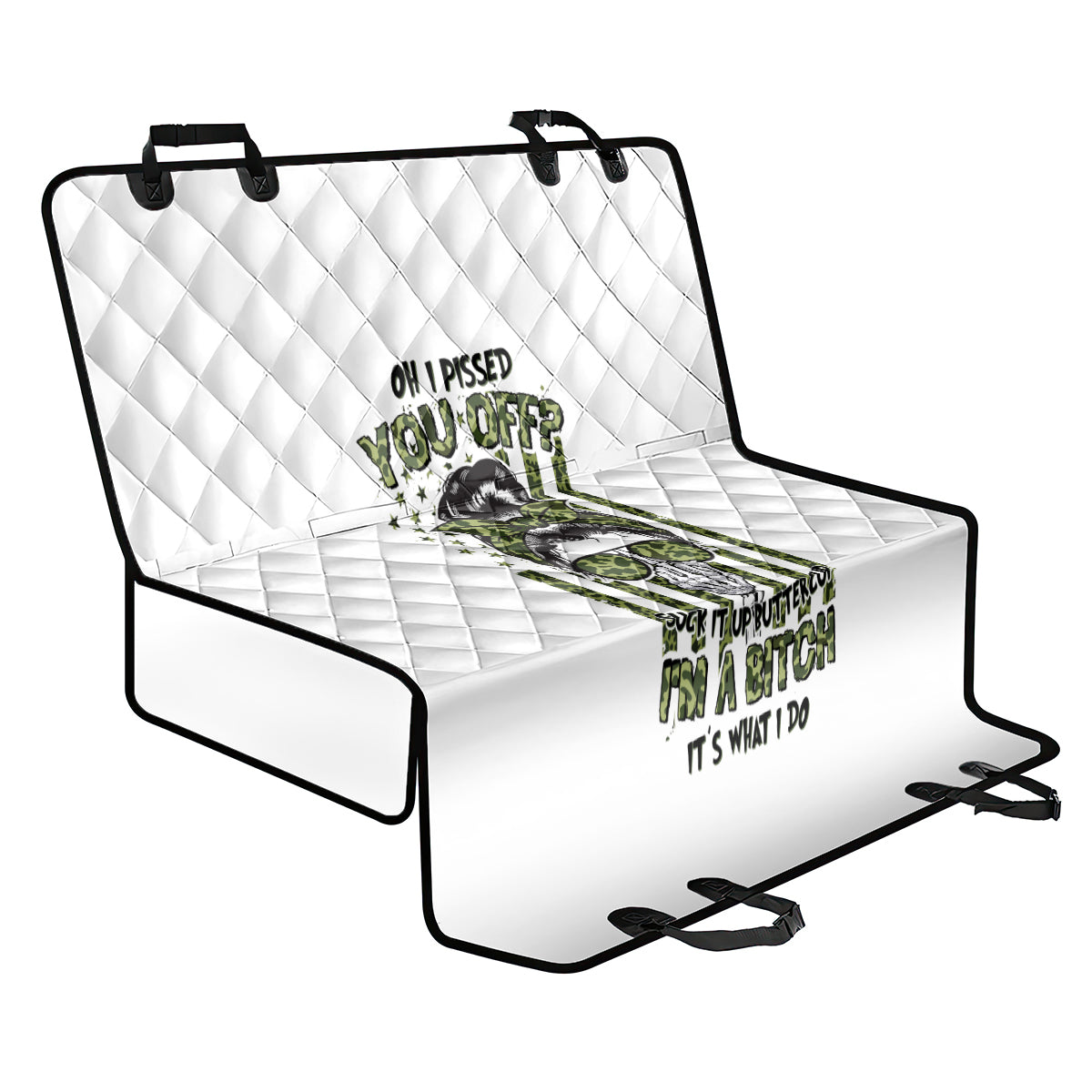 Oh I Pissed You Off Messy Bun Back Car Seat Cover - Wonder Print Shop