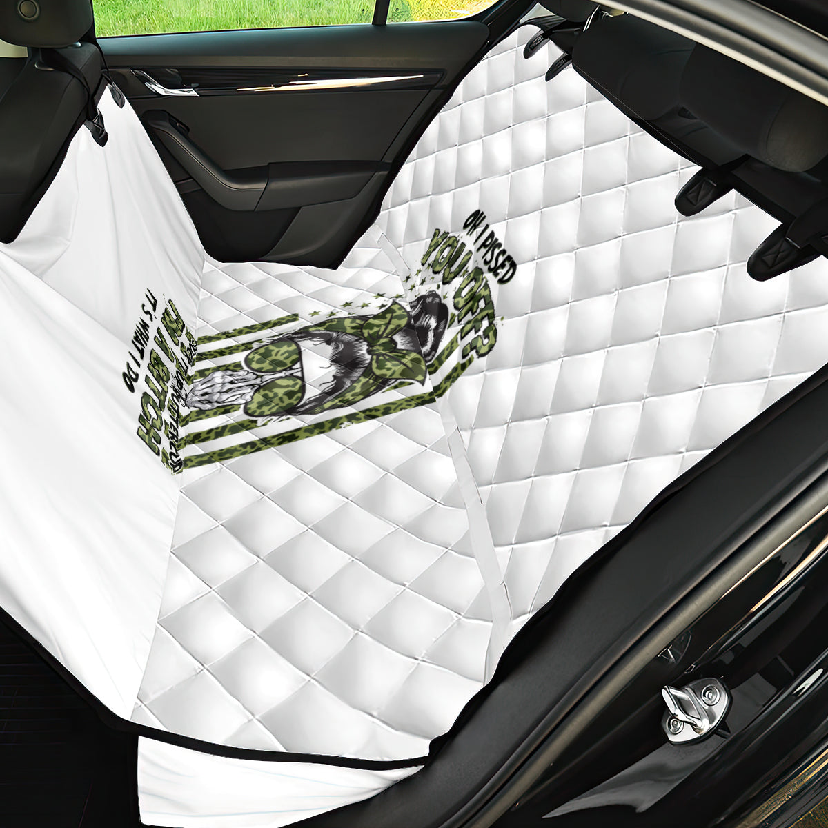 Oh I Pissed You Off Messy Bun Back Car Seat Cover - Wonder Print Shop