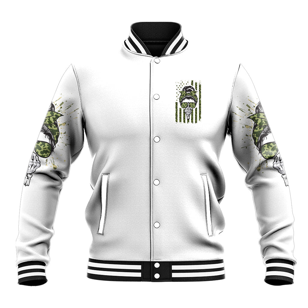 Oh I Pissed You Off Messy Bun Baseball Jacket - Wonder Print Shop