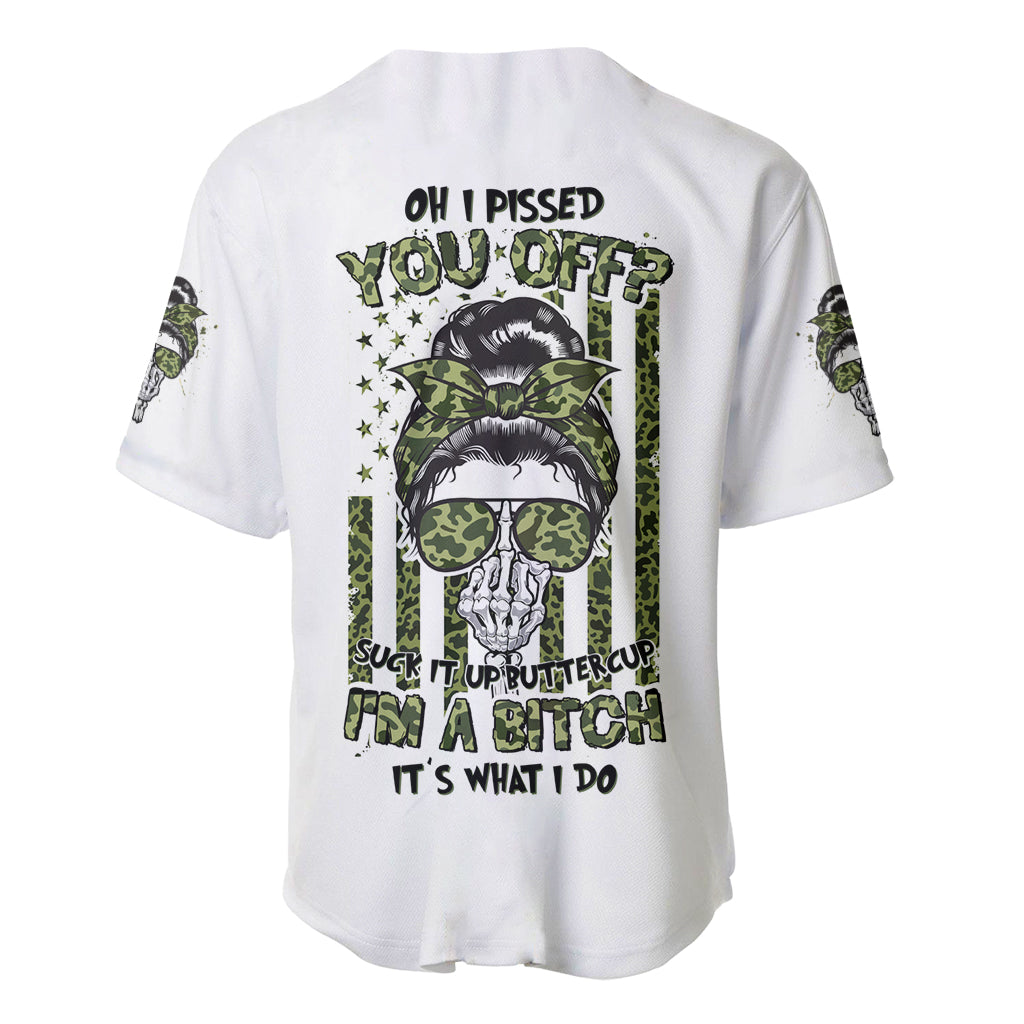 Oh I Pissed You Off Messy Bun Baseball Jersey - Wonder Print Shop