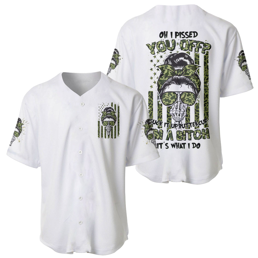 Oh I Pissed You Off Messy Bun Baseball Jersey - Wonder Print Shop