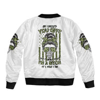 Oh I Pissed You Off Messy Bun Bomber Jacket - Wonder Print Shop