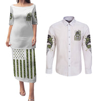 Oh I Pissed You Off Messy Bun Couples Matching Puletasi Dress and Long Sleeve Button Shirt - Wonder Print Shop