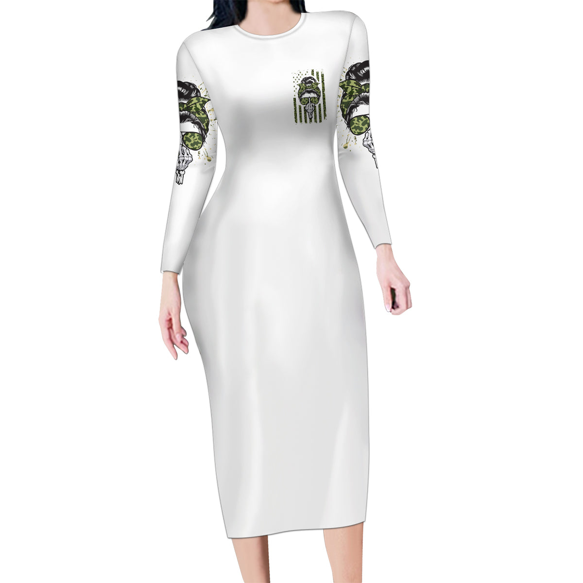 Oh I Pissed You Off Messy Bun Family Matching Long Sleeve Bodycon Dress and Hawaiian Shirt - Wonder Print Shop