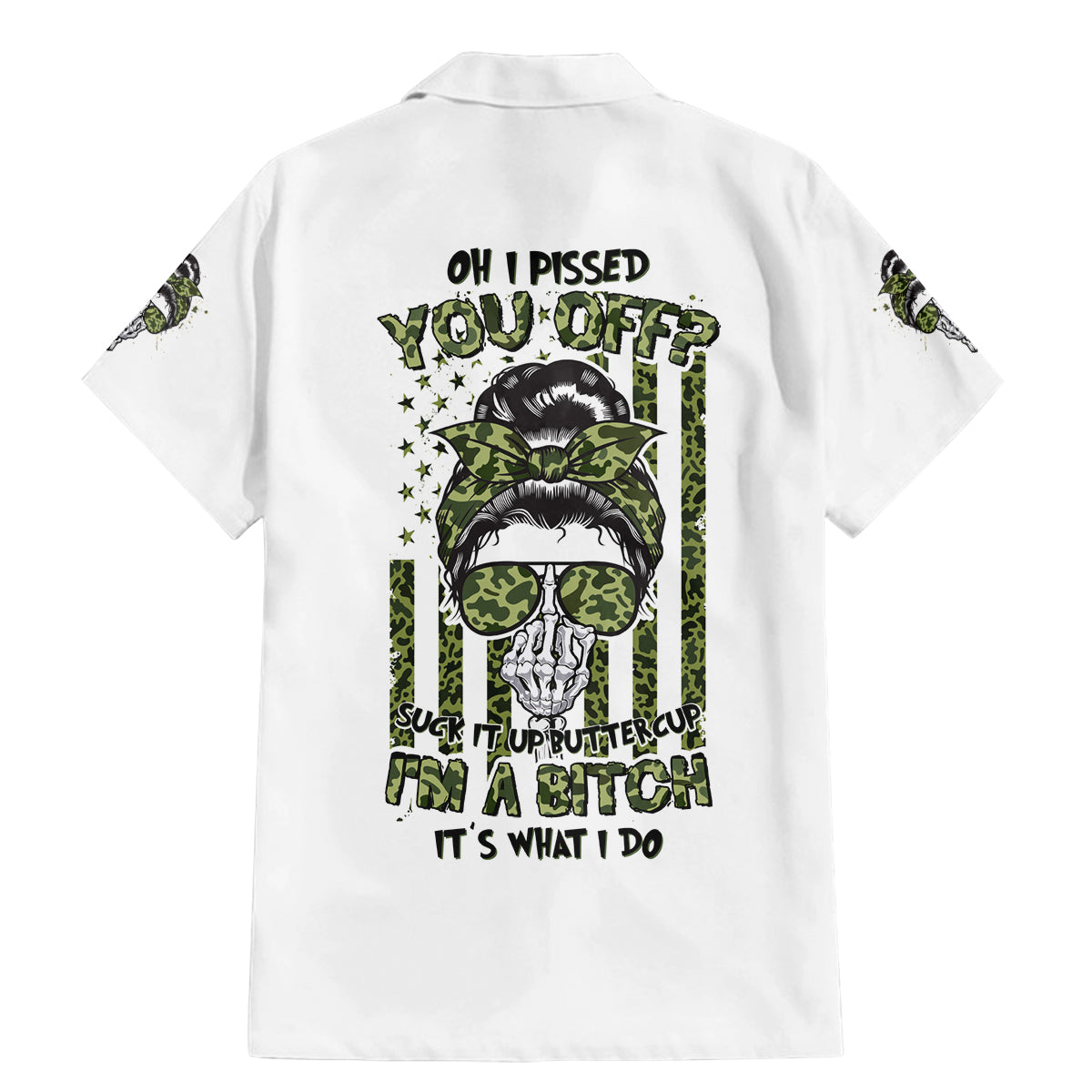 Oh I Pissed You Off Messy Bun Family Matching Mermaid Dress and Hawaiian Shirt - Wonder Print Shop