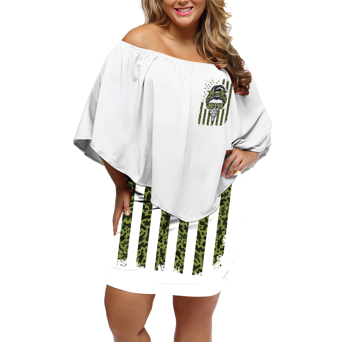 Oh I Pissed You Off Messy Bun Family Matching Off Shoulder Short Dress and Hawaiian Shirt - Wonder Print Shop