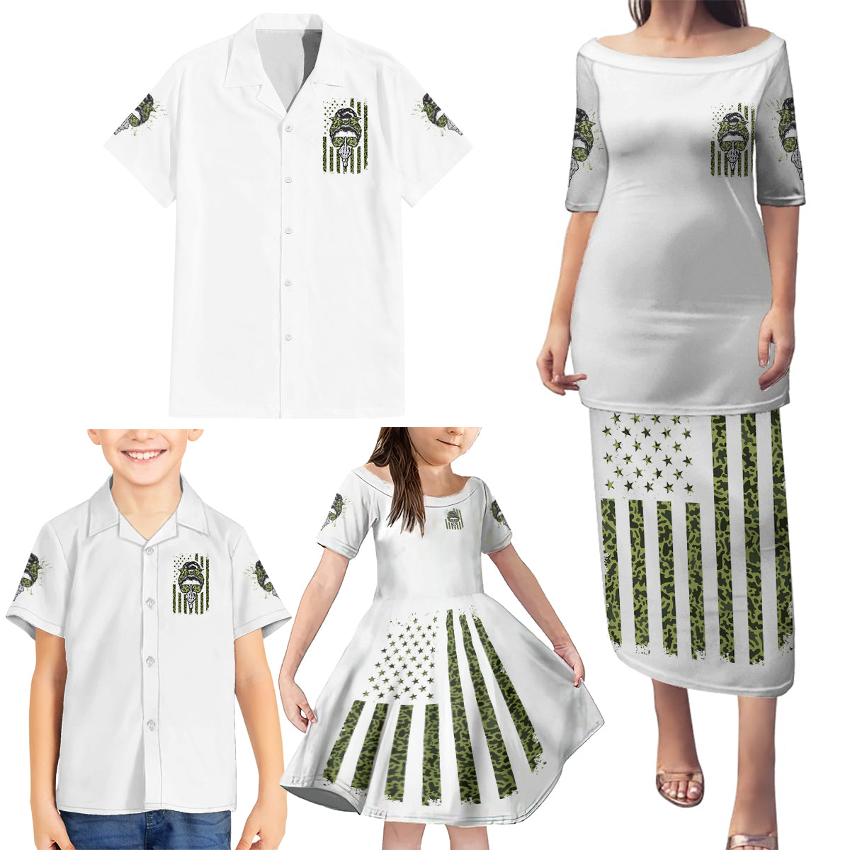 Oh I Pissed You Off Messy Bun Family Matching Puletasi Dress and Hawaiian Shirt - Wonder Print Shop