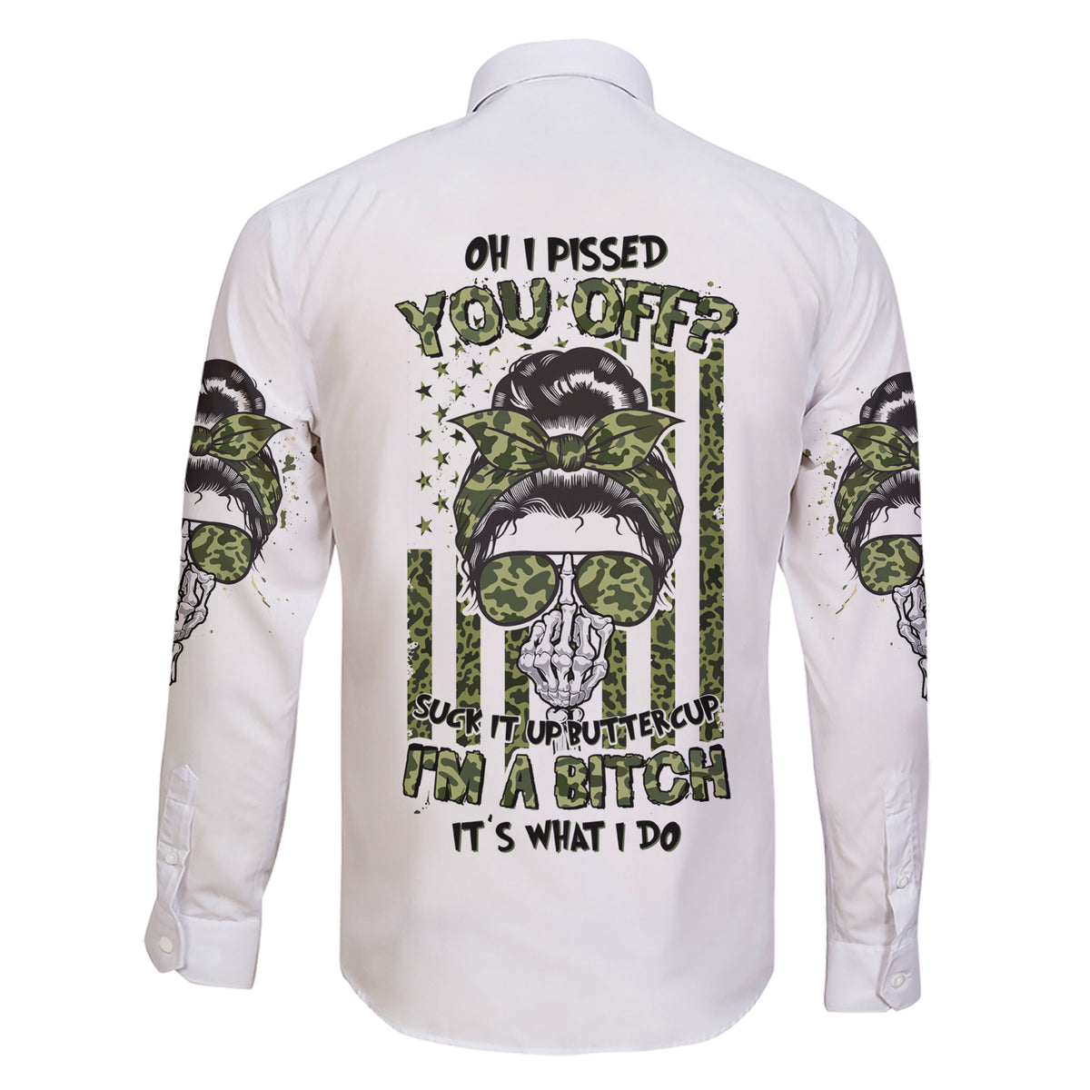 Oh I Pissed You Off Messy Bun Family Matching Short Sleeve Bodycon Dress and Hawaiian Shirt - Wonder Print Shop