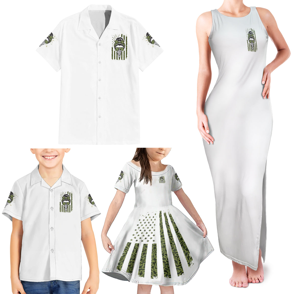 Oh I Pissed You Off Messy Bun Family Matching Tank Maxi Dress and Hawaiian Shirt - Wonder Print Shop