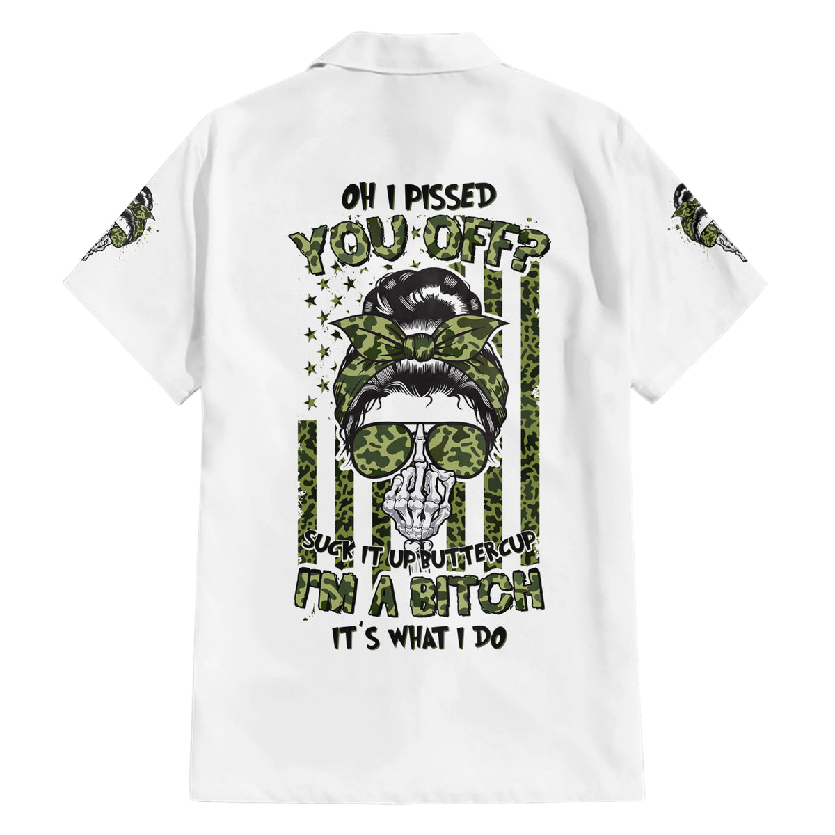 Oh I Pissed You Off Messy Bun Hawaiian Shirt - Wonder Print Shop