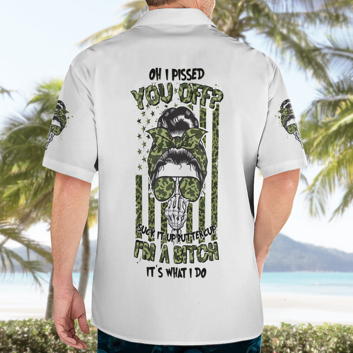Oh I Pissed You Off Messy Bun Hawaiian Shirt - Wonder Print Shop