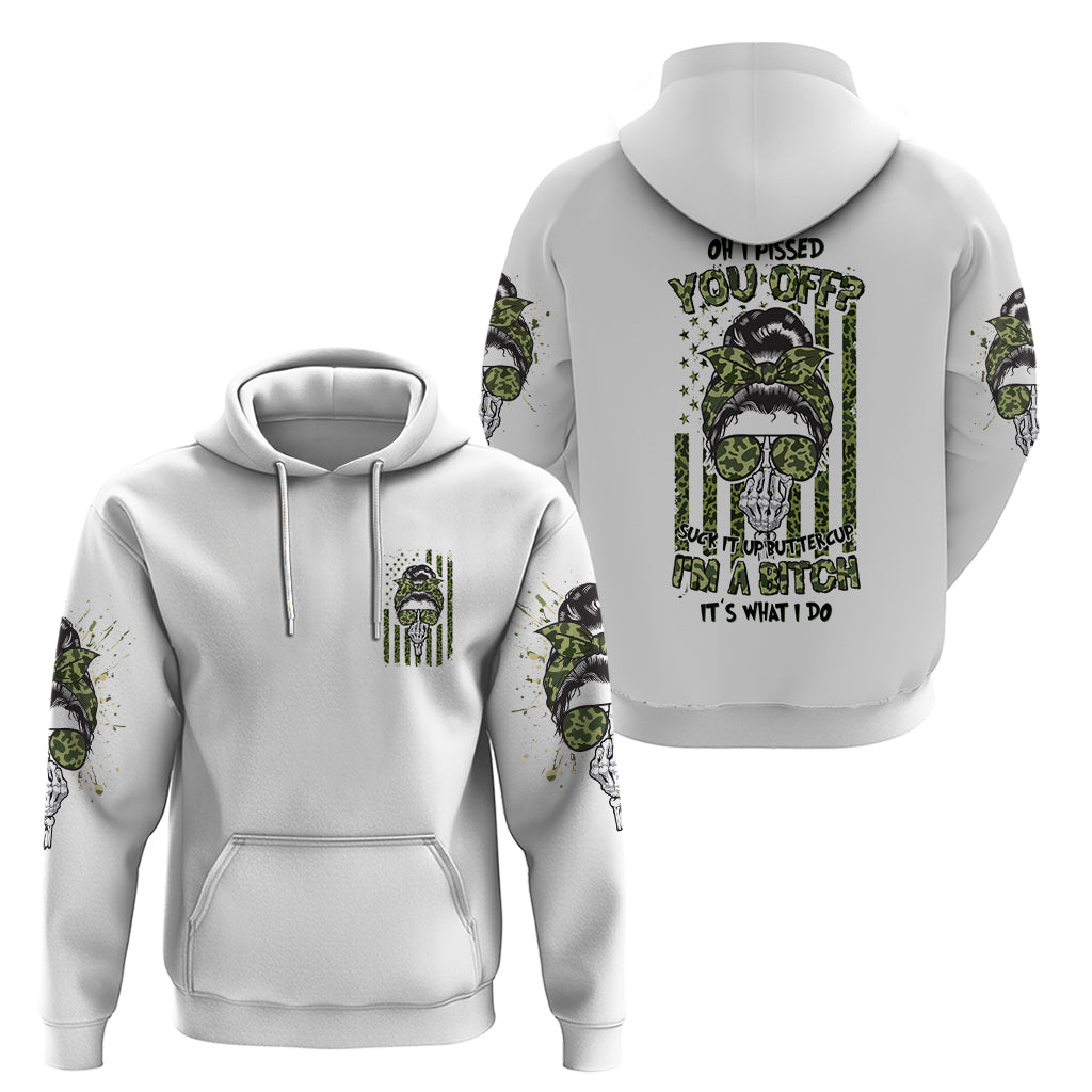 Oh I Pissed You Off Messy Bun Hoodie - Wonder Print Shop