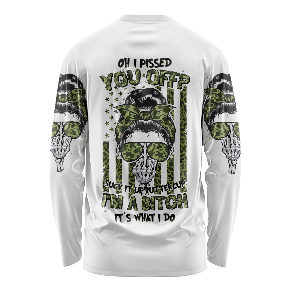 Oh I Pissed You Off Messy Bun Long Sleeve Shirt - Wonder Print Shop