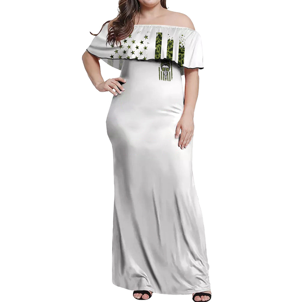 Oh I Pissed You Off Messy Bun Off Shoulder Maxi Dress - Wonder Print Shop