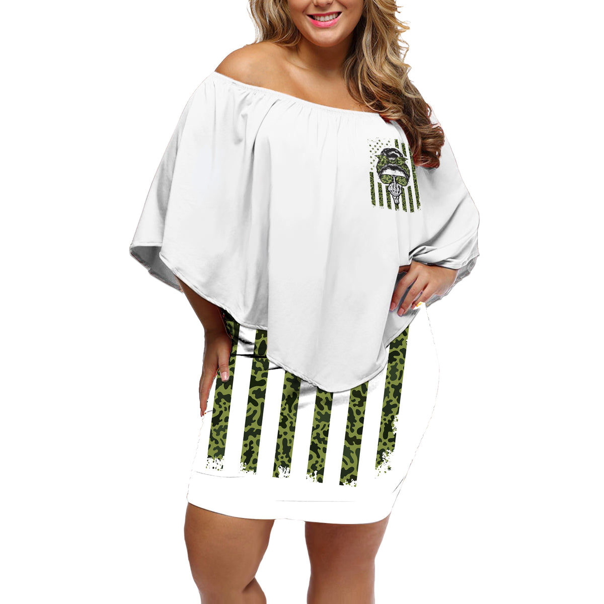 Oh I Pissed You Off Messy Bun Off Shoulder Short Dress - Wonder Print Shop