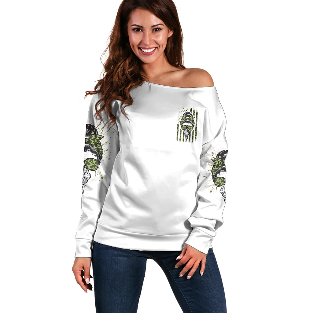 Oh I Pissed You Off Messy Bun Off Shoulder Sweater - Wonder Print Shop