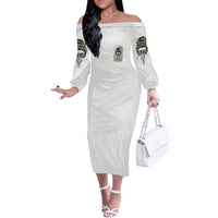Oh I Pissed You Off Messy Bun Off The Shoulder Long Sleeve Dress - Wonder Print Shop