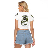 Oh I Pissed You Off Messy Bun Raglan Cropped T Shirt - Wonder Print Shop