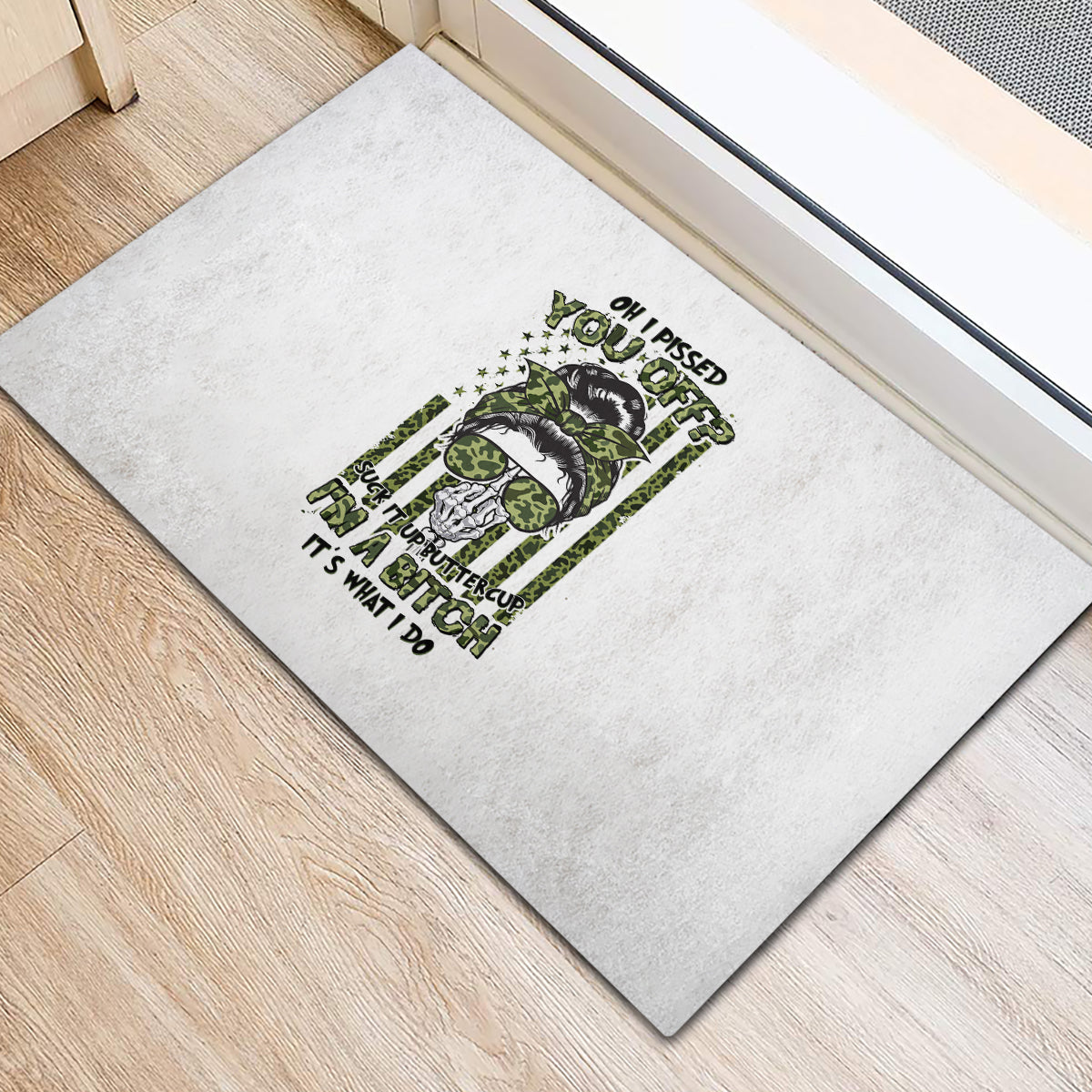 Oh I Pissed You Off Messy Bun Rubber Doormat - Wonder Print Shop