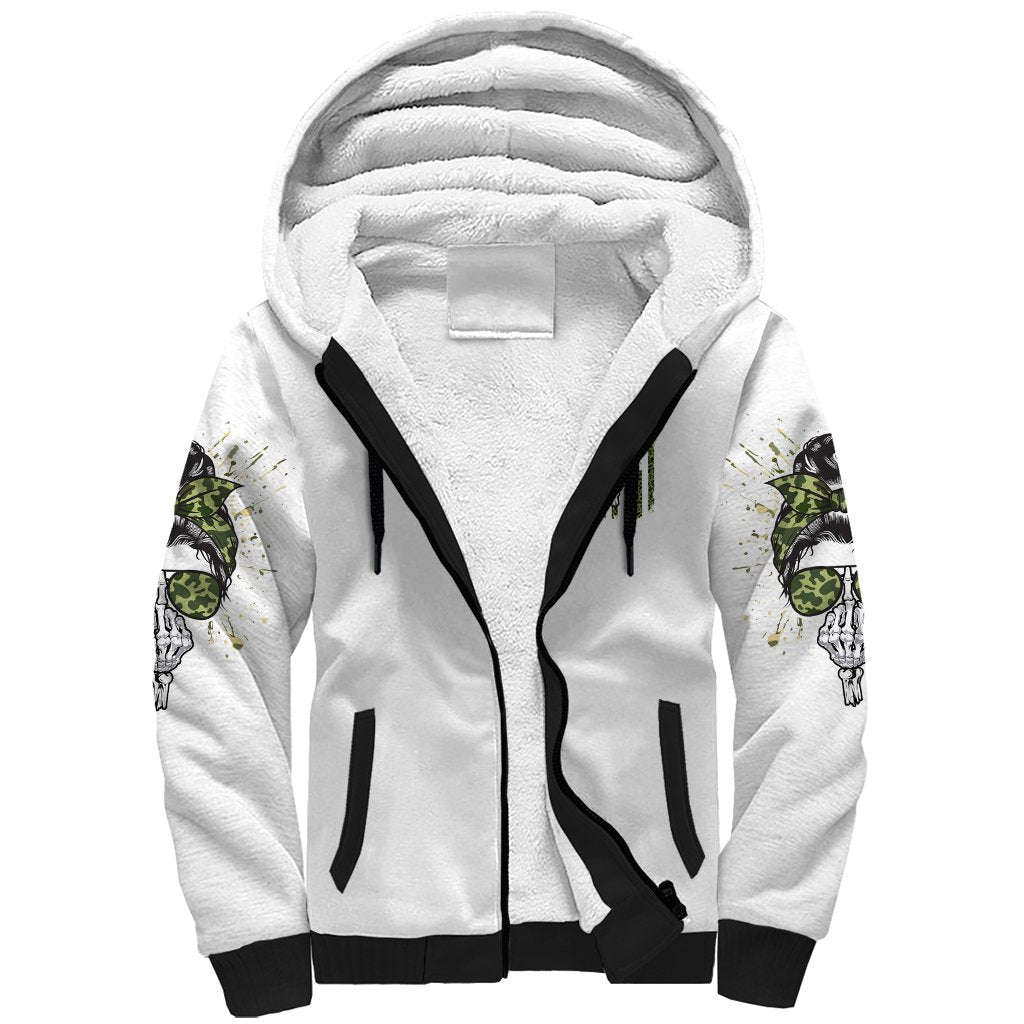 Oh I Pissed You Off Messy Bun Sherpa Hoodie - Wonder Print Shop