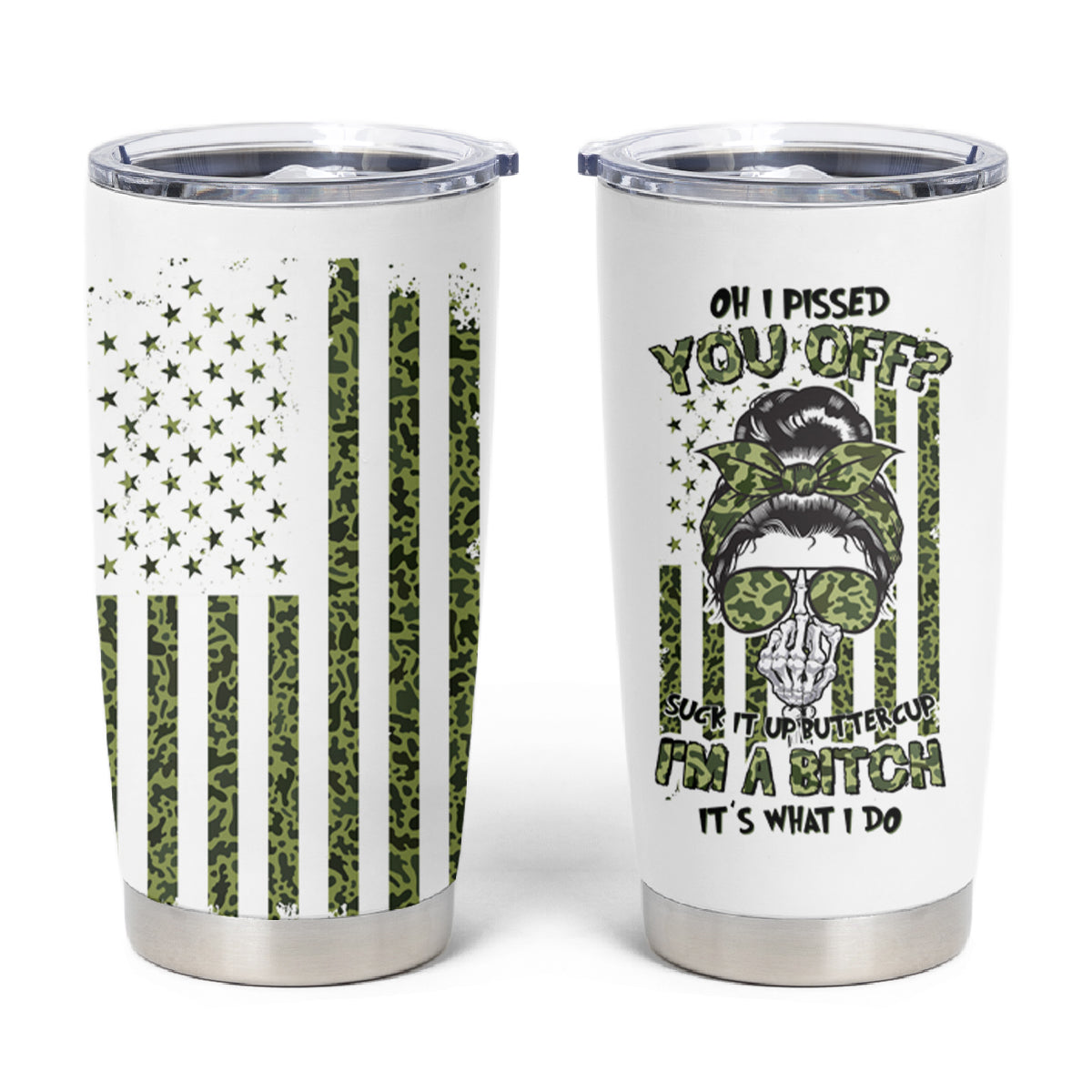 Oh I Pissed You Off Messy Bun Tumbler Cup - Wonder Print Shop