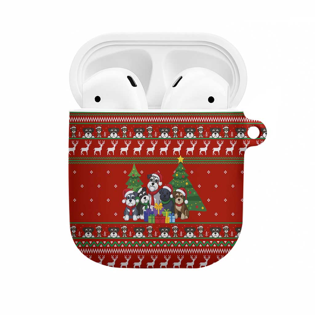 Miniature Schnauzer Family Snow Christmas AirPods Case Xmas Holiday Patterns - Wonder Print Shop