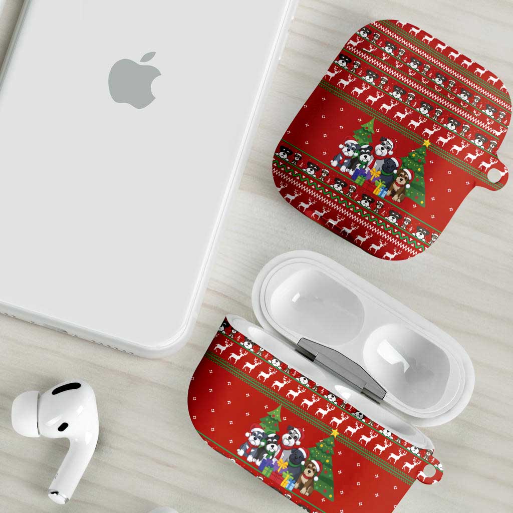 Miniature Schnauzer Family Snow Christmas AirPods Case Xmas Holiday Patterns - Wonder Print Shop
