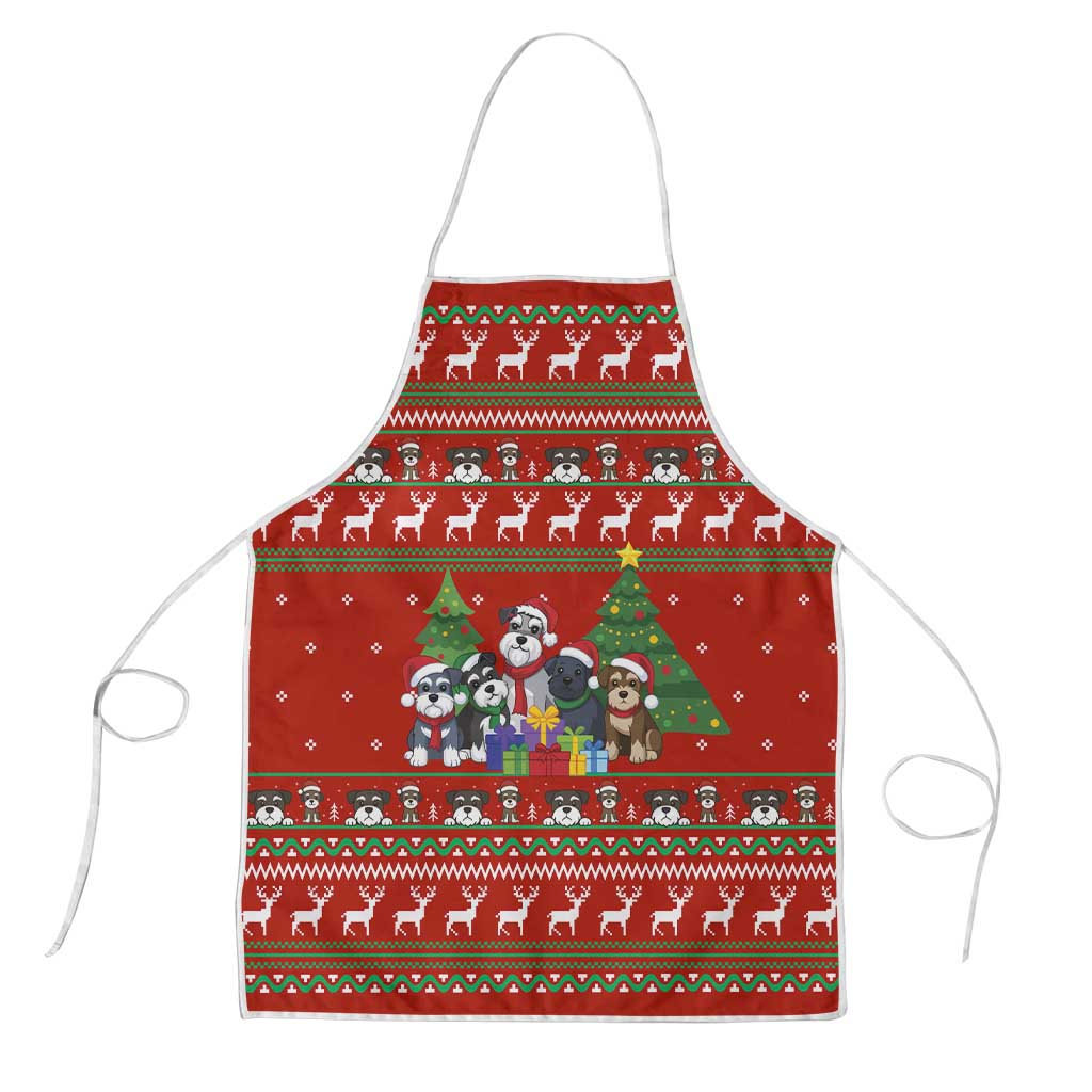 Miniature Schnauzer Family Snow Christmas Apron Xmas Holiday Patterns - Wonder Print Shop