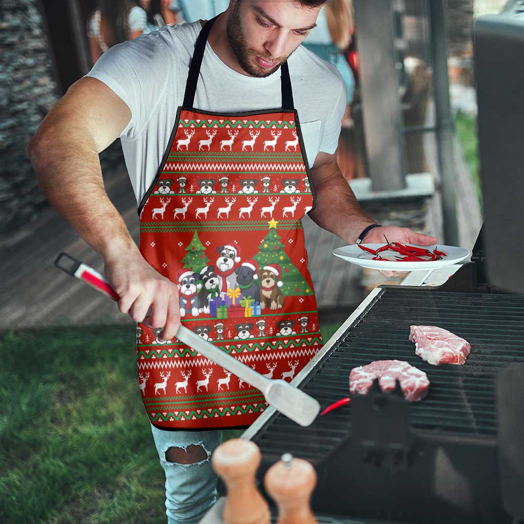 Miniature Schnauzer Family Snow Christmas Apron Xmas Holiday Patterns - Wonder Print Shop
