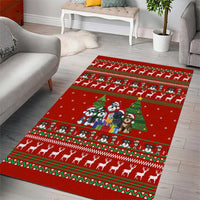 Miniature Schnauzer Family Snow Christmas Area Rug Xmas Holiday Patterns - Wonder Print Shop