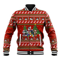 Miniature Schnauzer Family Snow Christmas Baseball Jacket Xmas Holiday Patterns - Wonder Print Shop