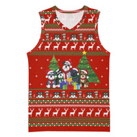 Miniature Schnauzer Family Snow Christmas Basketball Jersey Xmas Holiday Patterns - Wonder Print Shop