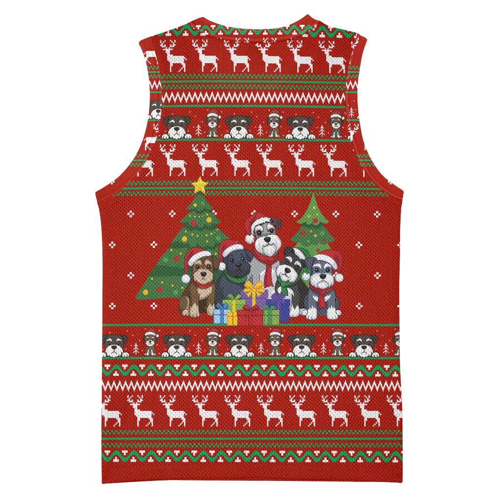 Miniature Schnauzer Family Snow Christmas Basketball Jersey Xmas Holiday Patterns - Wonder Print Shop