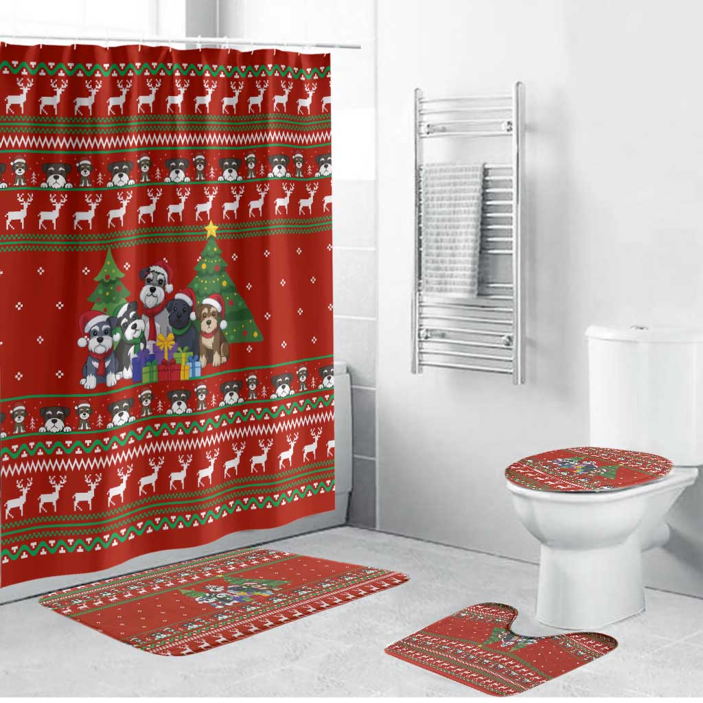 Miniature Schnauzer Family Snow Christmas Bathroom Set Xmas Holiday Patterns - Wonder Print Shop