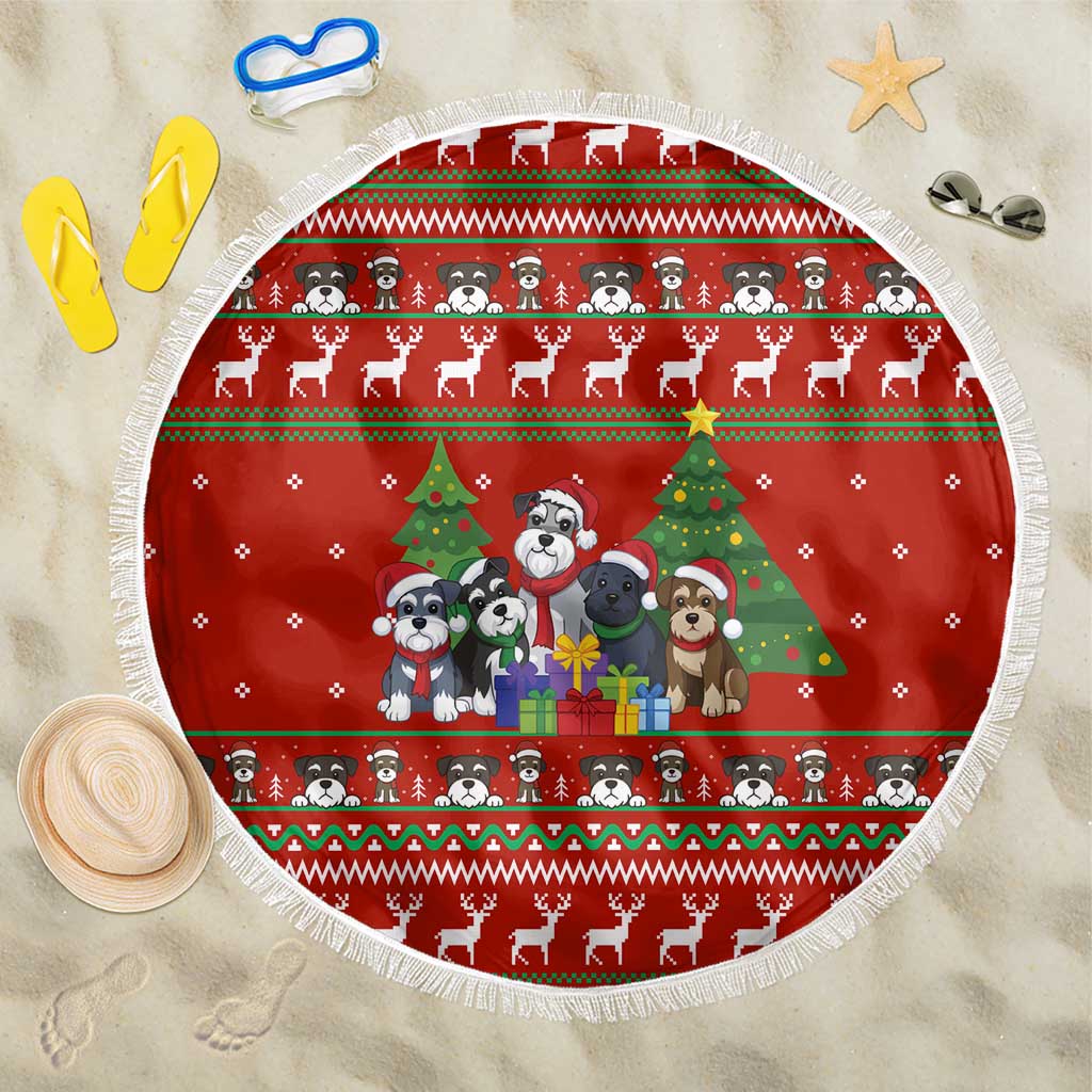 Miniature Schnauzer Family Snow Christmas Beach Blanket Xmas Holiday Patterns - Wonder Print Shop