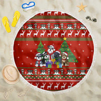 Miniature Schnauzer Family Snow Christmas Beach Blanket Xmas Holiday Patterns - Wonder Print Shop