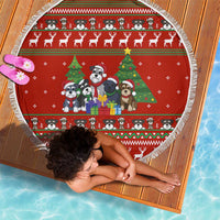 Miniature Schnauzer Family Snow Christmas Beach Blanket Xmas Holiday Patterns - Wonder Print Shop